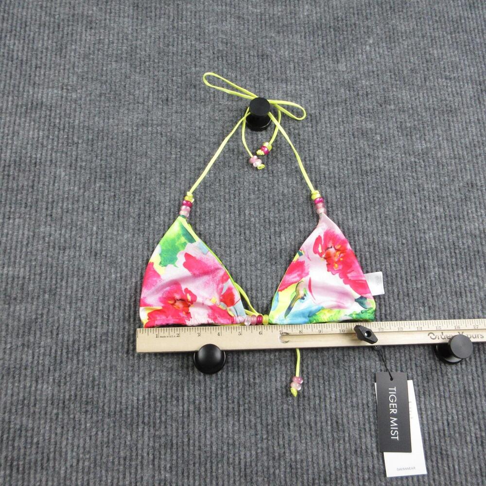 Tiger Mist Swim Top Womens M Floral Yellow/Green Finlea Triangle Lined NWT
